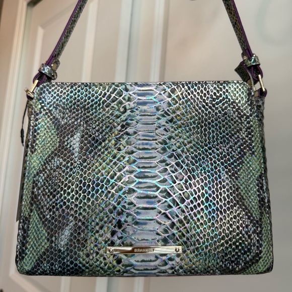 Brahmin Carrie Crossbody Moonstone Seville Leather Rare!